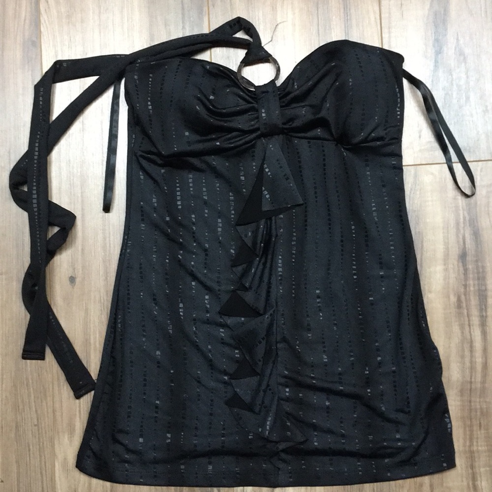 Black Kinda-Shiny Halter/tube Top!
